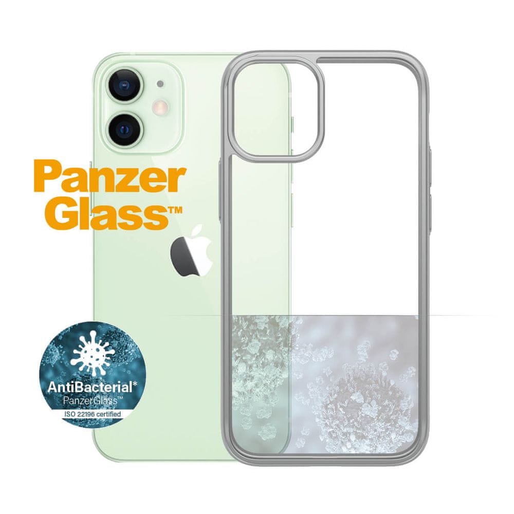 PanzerGlass ClearCase Antibacterial pro Apple iPhone 12 mini (stříbrný - Satin Silver) 0270