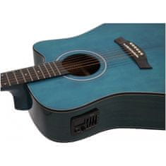 Dimavery STW-90, elektroakustická kytara typu Dreadnought, modrá