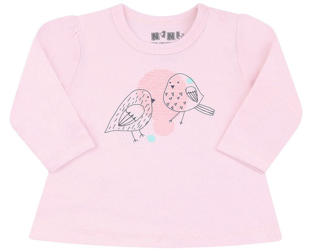 Nini dívčí tričko z organické bavlny ABN-2586 růžová 56