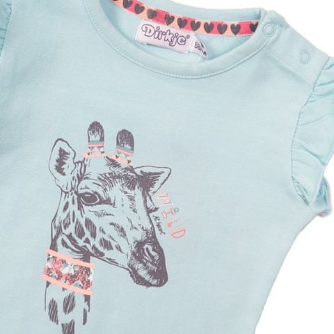 Dirkje dívčí tričko žirafa VD0212 80 modrá