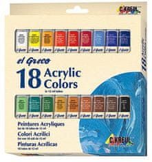 KREUL Sada Akrylová barva "EL GRECO", 24 barev, 12 ml v tubě