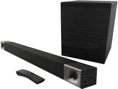 Bluetooth bezdrátový moderní soundbar klipsch cinema 600 výkon 600 w externí bezdrátový subwoofer dálkové ovládání dolby audio prostorový zvuk snadné zprovoznění hdmi digitální optický vstup aux in