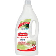 SANITIZ Čistící prostředek na koupelny a vodní kámen / dezinfekce 1.5l - parfém Jungle rain