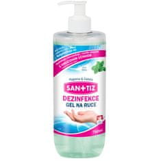SANITIZ Dezinfekční gel na ruce / dezinfekce 750ml - parfém máta / obsahuje Aloe Vera