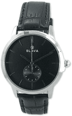 Slava Time Pánské elegantní hodinky SLAVA s černým ciferníkem SLAVA 10141