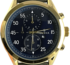 Slava Time Pánské masivní hodinky SLAVA ciferník 50 mm s modrým ciferníkem SLAVA 10092