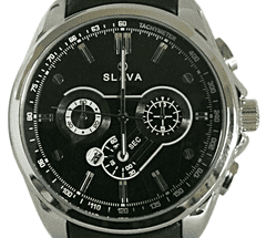 Slava Time Pánské masivní hodinky SLAVA velikost ciferníku 49 mm s černým ciferníkem SLAVA 10093