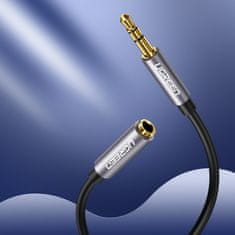 Ugreen AUX kabel 3.5 mm mini jack 1m, stříbrný
