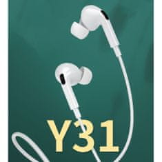 WK Design Y31 sluchátka do uší 3.5mm mini jack, bílé