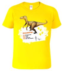 Hobbytriko Dětské tričko s dinosaurem - Velociraptor Barva: Žlutá (04), Velikost: 6 let / 122 cm