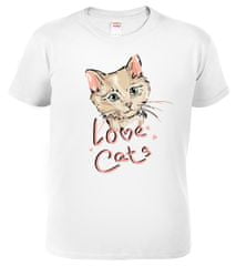 Hobbytriko Dětské tričko s kočkou - Love Cats Barva: Bílá (00), Velikost: 4 roky / 110 cm