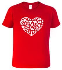 Hobbytriko Dětské houbařské tričko - Srdce Barva: Červená (07), Velikost: 6 let / 122 cm