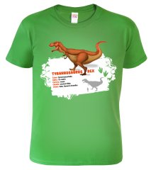Hobbytriko Dětské tričko s dinosaurem - Tyrannosaurus Rex Barva: Středně zelená (16), Velikost: 6 let / 122 cm