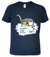 Hobbytriko Dětské tričko s dinosaurem - Apatosaurus Barva: Námořní modrá (02), Velikost: 4 roky / 110 cm