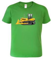 Hobbytriko Dětské tričko s Bagrem - Buldozer Barva: Středně zelená (16), Velikost: 8 let / 134 cm