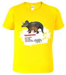Hobbytriko Dětské tričko s dinosaurem - Triceraptos Barva: Žlutá (04), Velikost: 12 let / 158 cm