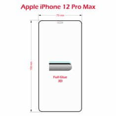 SWISSTEN Ochranné sklo Ultra Durable 3D Full Glue Glass Apple iPhone 12 Pro Max 64701866, černé