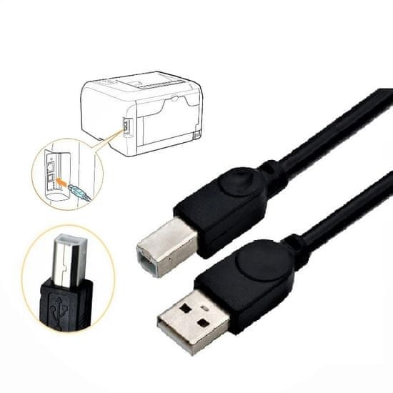 W-STAR W-star Kabel USB/A na USB/B, 1m, černá tiskárny, skenery, KBUSBB-1m