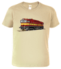 Tričko s lokomotivou - Barevná lokomotiva BREJLOVEC Barva: Béžová (51), Velikost: S