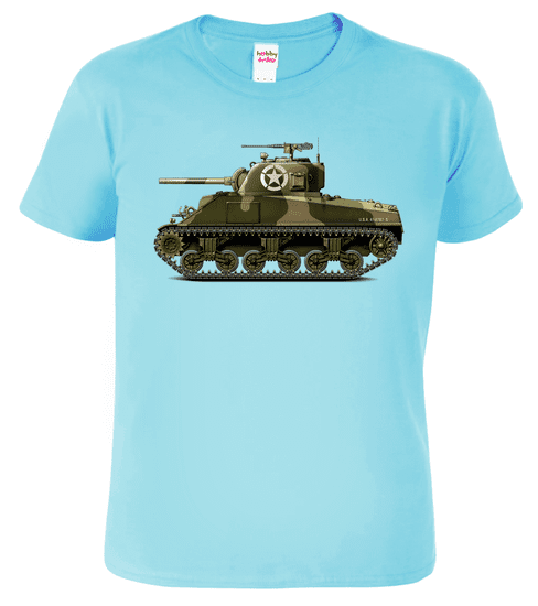 Hobbytriko Dětské tričko s tankem - Sherman Barva: Nebesky modrá (15), Velikost: 4 roky / 110 cm