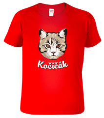 Hobbytriko Dětské chlapecké tričko s kočkou - Kočičák Barva: Červená (07), Velikost: 12 let / 158 cm