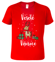 Hobbytriko Dětské vánoční tričko - Vánoční sob Barva: Červená (07), Velikost: 8 let / 134 cm