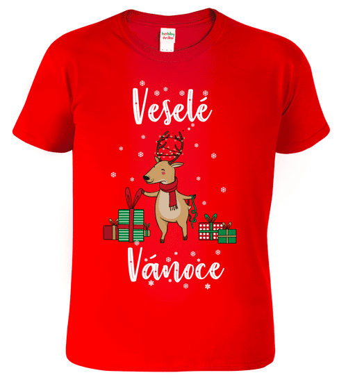 Hobbytriko Dětské vánoční tričko - Vánoční sob Barva: Středně zelená (16), Velikost: 6 let / 122 cm