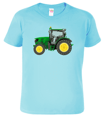 Hobbytriko Dětské tričko s Traktorem - Zelený traktor Barva: Nebesky modrá (15), Velikost: 4 roky / 110 cm