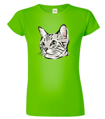 Hobbytriko Dámské tričko s kočkou - Zelenoočka Barva: Fuchsia red (49), Velikost: 2XL