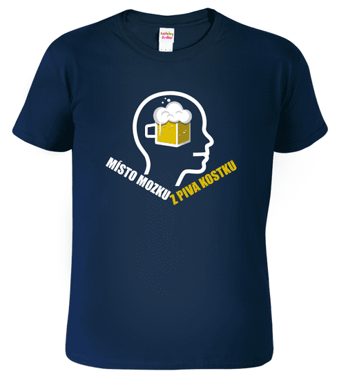 Hobbytriko Vtipné tričko - Místo mozku z piva kostku Barva: Námořní modrá (02), Velikost: M