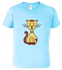 Hobbytriko Dětské tričko s kočkou - Sedící kočička Barva: Světle šedý melír (03), Velikost: 8 let / 134 cm