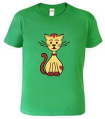 Hobbytriko Dětské tričko s kočkou - Sedící kočička Barva: Světle šedý melír (03), Velikost: 8 let / 134 cm