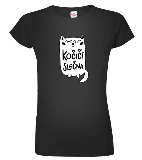 Hobbytriko Dámské tričko s kočkou - Kočičí slečna Barva: Červená (07), Velikost: S
