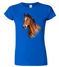 Hobbytriko Dámské tričko s koněm - Hnědák Barva: Bílá (00), Velikost: 3XL