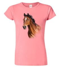 Hobbytriko Dámské tričko s koněm - Hnědák Barva: Bílá (00), Velikost: 3XL