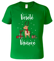 Hobbytriko Pánské vánoční tričko - Vánoční sob Barva: Apple Green (92), Velikost: 2XL