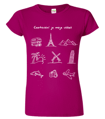 Hobbytriko Cestovatelské tričko - Cestovatelské symboly Barva: Emerald (19), Velikost: XL