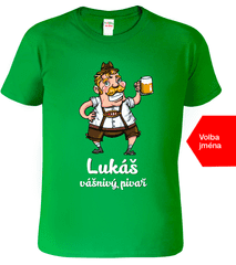 Hobbytriko Pivní tričko se jménem - Vášnivý pivař Barva: Středně zelená (16), Velikost: S