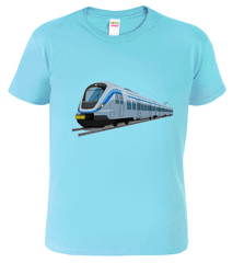 Hobbytriko Dětské tričko s vlakem - Moderní vlak Barva: Nebesky modrá (15), Velikost: 4 roky / 110 cm