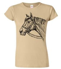 Hobbytriko Dámské tričko s koněm - Hlava koně Barva: Růžová (30), Velikost: L