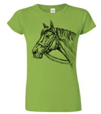Hobbytriko Dámské tričko s koněm - Hlava koně Barva: Růžová (30), Velikost: L