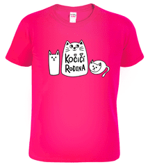 Hobbytriko Dětské tričko s kočkou - Kočičí rodina Barva: Malinová (63), Velikost: 4 roky / 110 cm