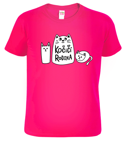 Hobbytriko Dětské tričko s kočkou - Kočičí rodina Barva: Královská modrá (05), Velikost: 4 roky / 110 cm