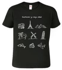 Hobbytriko Cestovatelské tričko - Cestovatelské symboly Barva: Černá (01), Velikost: 3XL