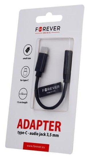 Forever Audio adaptér z USB-C na Jack 3,5mm GSM098174, černý