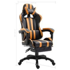 Greatstore Herní židle s podnožkou oranžová umělá kůže