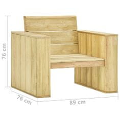 Vidaxl Zahradní židle s béžovými poduškami impregnovaná borovice