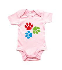 Hobbytriko Body dětské - Barevné psí ťapky Barva: Světle růžová (Powder Pink), velikost: 3-6 m