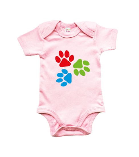 Hobbytriko Body dětské - Barevné psí ťapky Barva: Světle růžová (Powder Pink), velikost: 0-3 m