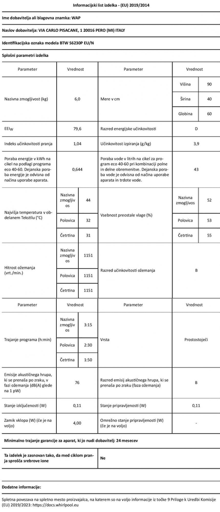 Indesit pračka BTW S6230P EU/N - zánovní